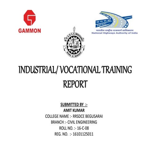 Training project report NHAI by Amit Kumar