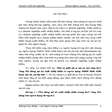 Thực trạng tín dụng tài trợ xuất nhập khẩu tại ngân hàng TMCP XNK Việt Nam 