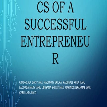 Traits of an entrepreneur | DOCX