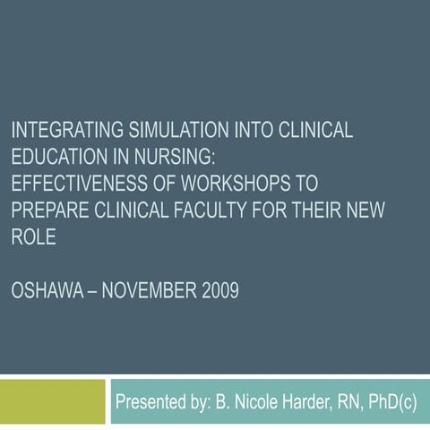 Faculty Development - Simulation Education for Nurses