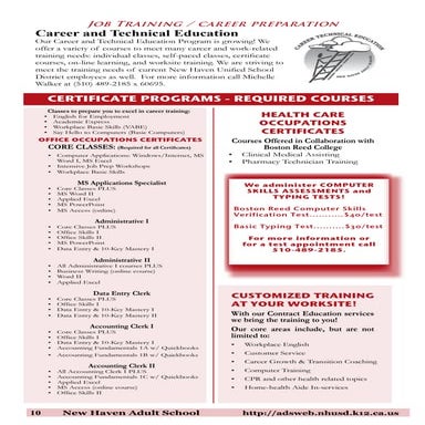 Program Growth  - NHAS Career & Technical Education program