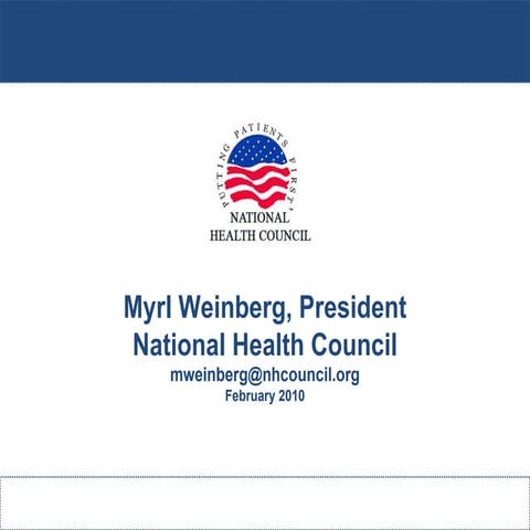 National Health Council, a united voice for people with chronic conditions an...