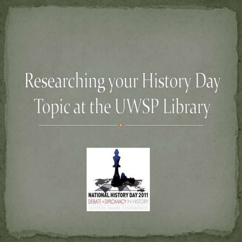 National History Day Research at the UW Stevens Point Library
