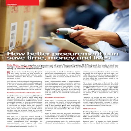 NHE How better procurement can save time, money and lives