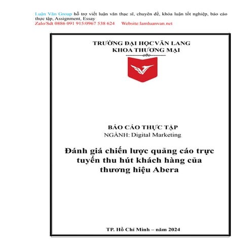 Đánh giá chiến lược quảng cáo trực tuyến thu hút khách hàng của thương hiệu A...
