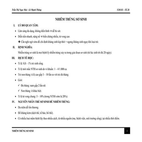 Nhiễm trùng sơ sinh