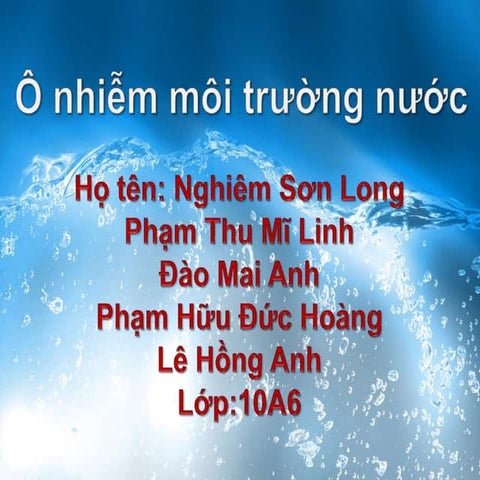 ô Nhiễm môi trường nước