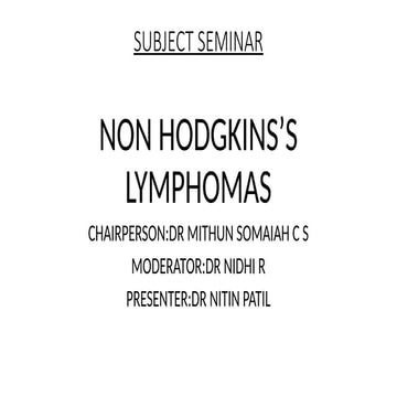Non hodgkins lymphoma | PPT