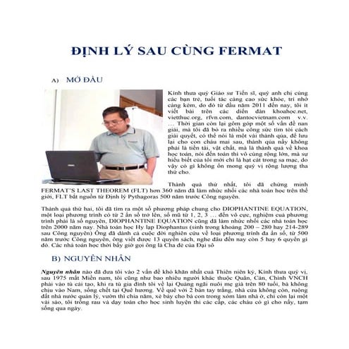 địNh lý sau cùng fermat