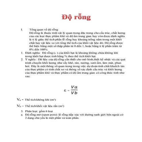 địNh nghĩa độ rỗng