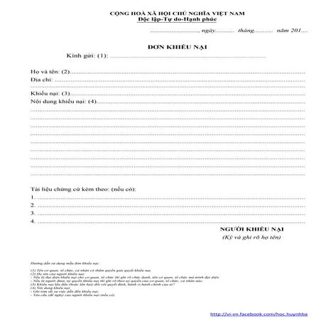 Những mẫu đơn cần thiết