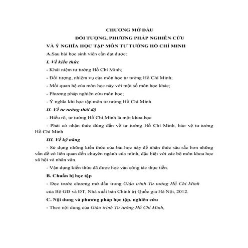 Những nội dung chính trong các chương giáo trình tthcm sinh viên cần nắm được