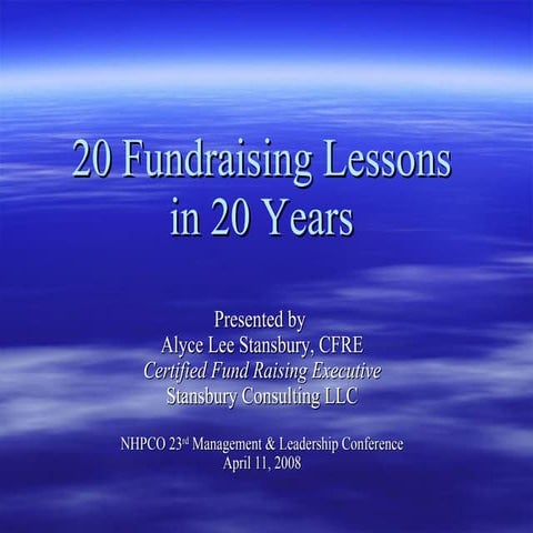20 Fundraising Lessons In 20 Years