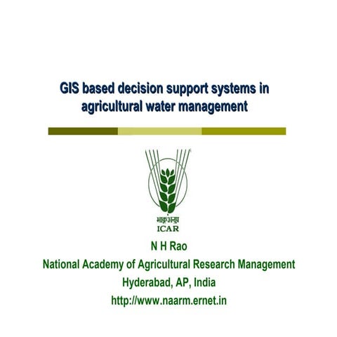 Dr N.H.Rao   Joint Direcotr - National Academy of Agricultural Research Manag...