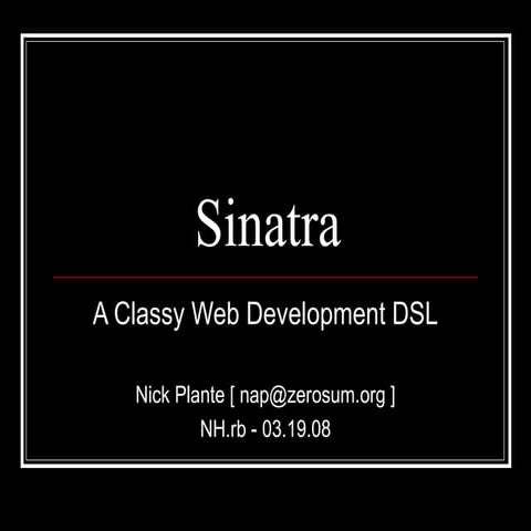 A Quick Introduction to Sinatra