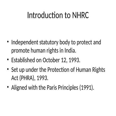 National human rights commission Presentation | PPTX