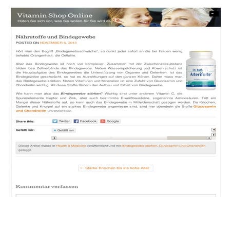 Nährstoffe und Bindegewebe