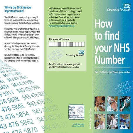 NHS Number Leaflet | PDF | Health Insurance | Insurance
