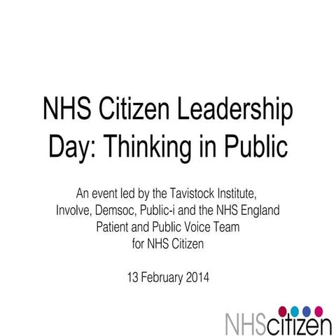 NHS Citizen Leadership day presentation