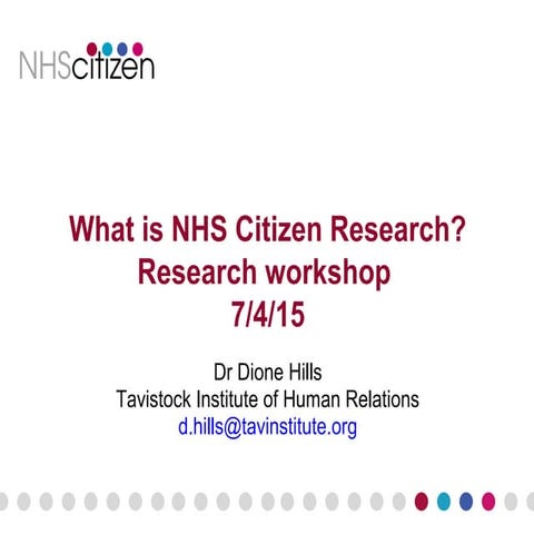 Nhs citizen research workshop