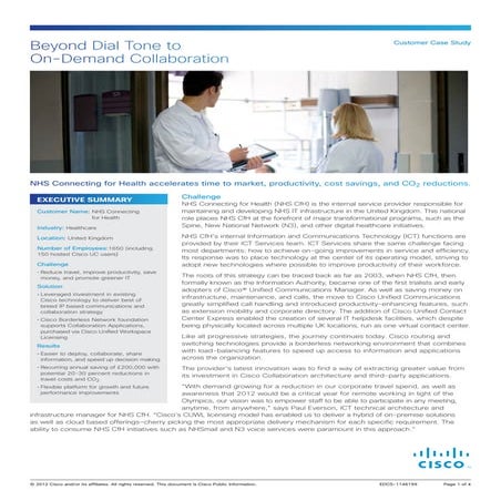NHS Connecting for Health- Cisco