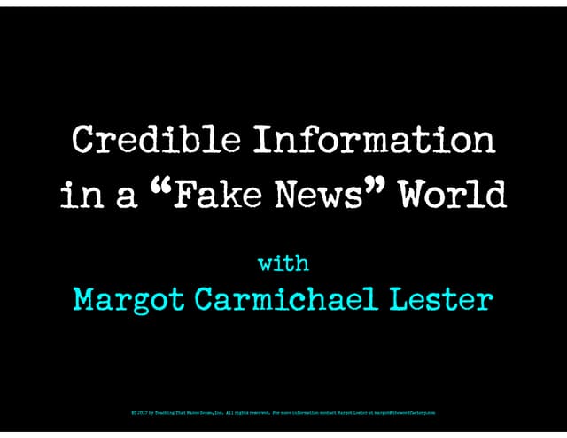 Doing Credible Background Research in a Fake News World