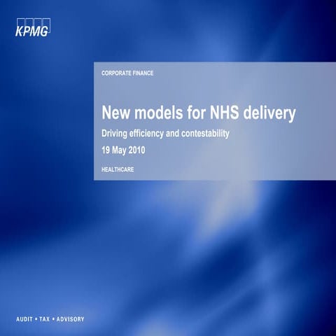 New models for NHS delivery