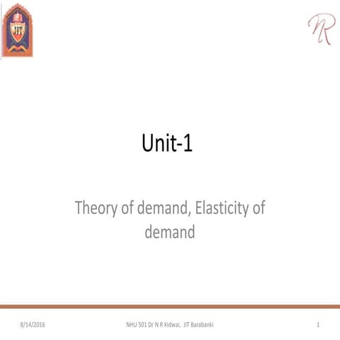 Theory of demand / supply, Price Elasticity, Indifference curves, Welfare ana...
