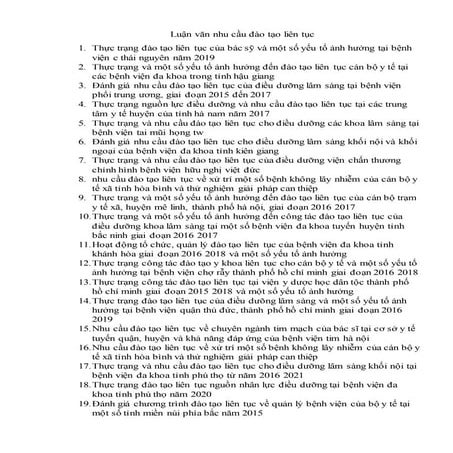 Luan van nhu cau dao tao bac si lien tuc nam 2022