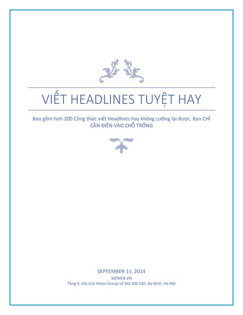 200 Công thức viết Headline Tuyệt Hay