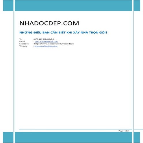 NHỮNG ĐIỀU BẠN CẦN BIẾT KHI XÂY NHÀ TRỌN GÓI LÀ GÌ?