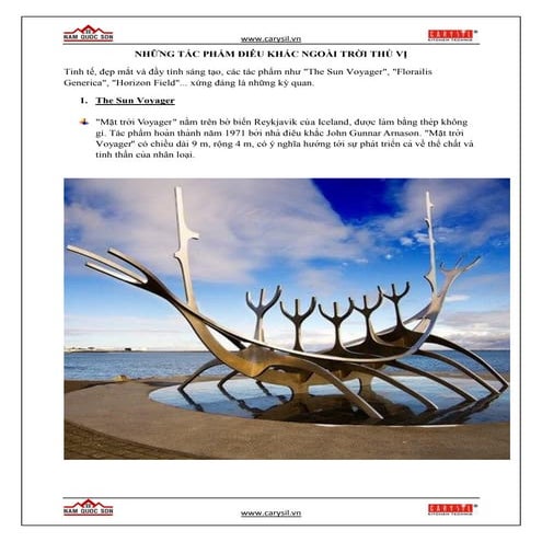 Những tác phẩm điêu khắc ngoài trời thú vị