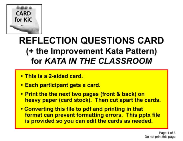 Reflection card to print on a4