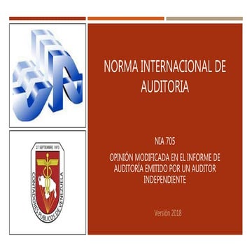 Presentación NIA 705. Versión 2018