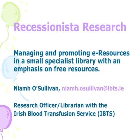 A&SL seminar 2010 - Niamh O’Sullivan's presentation 