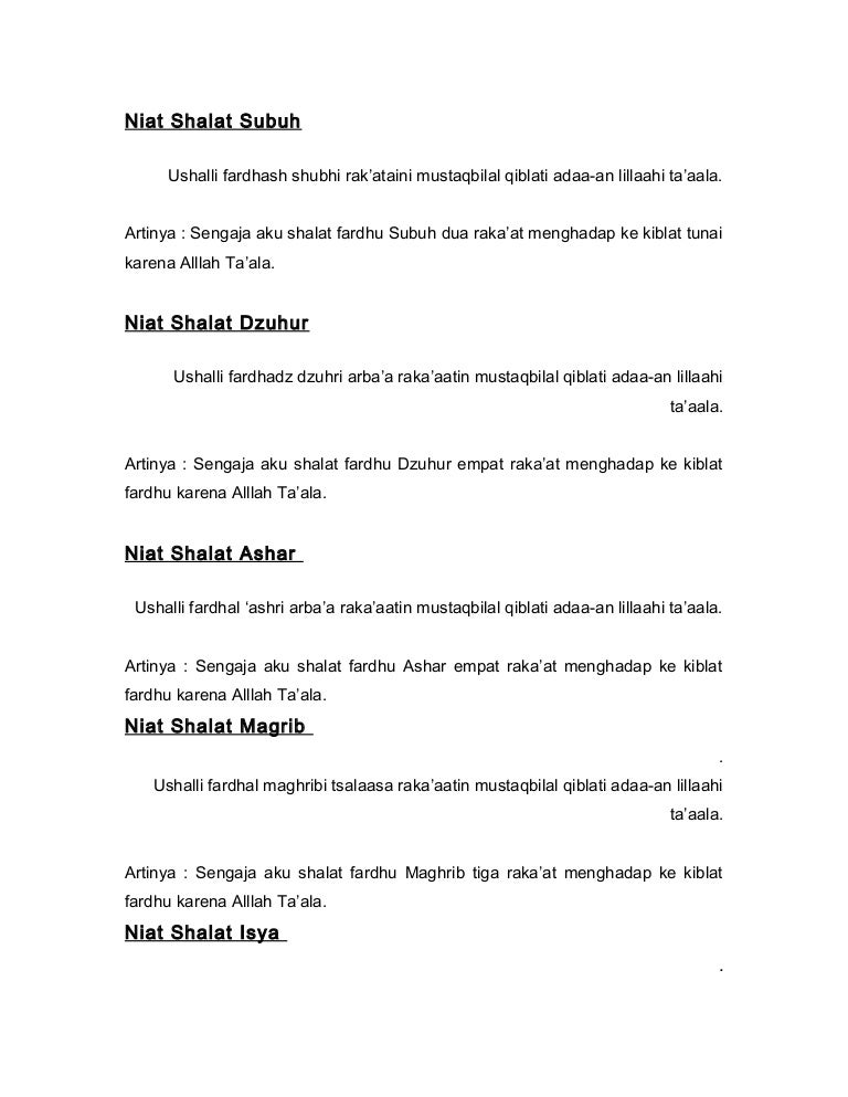 Sholat Subuh Niat Dan Tata Cara Sholat Subuh