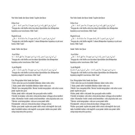 Perbezaan Qasar dan Jamak | PDF
