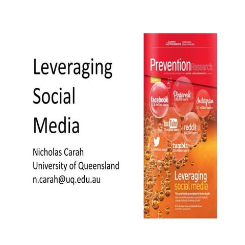 Leveraging social media - DrugInfo seminar - Leveraging social media