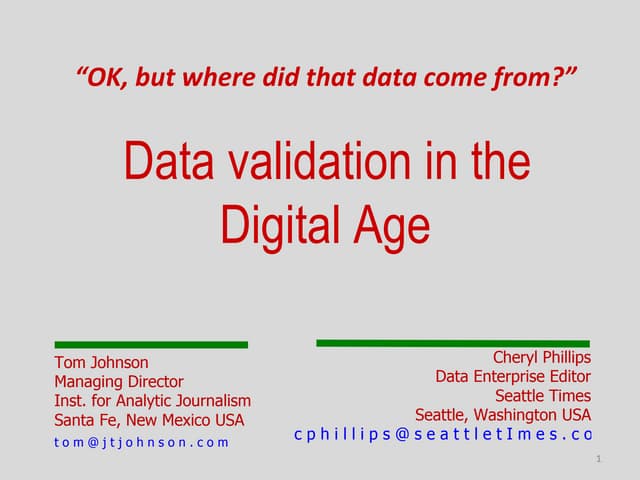 Data validation in the Digital Age