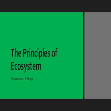 Principles of Ecosystem - Earth and life science