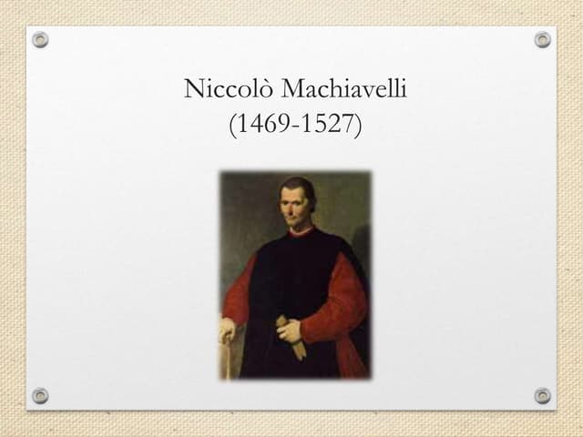 Machiavelli PPT Niccol Machiavelli Thumbnail 