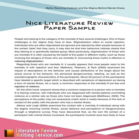 Nice Literature Review Paper Sample