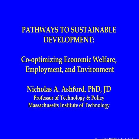 Pathways to Sustainable Development; Co-optimizing Economic Welfare, Employme...