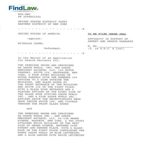 Nicholas Cosmo, Agape $370 Million Fraud, Ponzi Scheme Criminal Charges ...