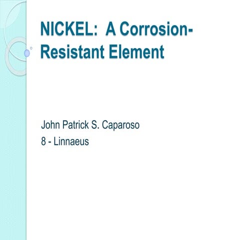 Chemistry: Nickel Project | PPTX