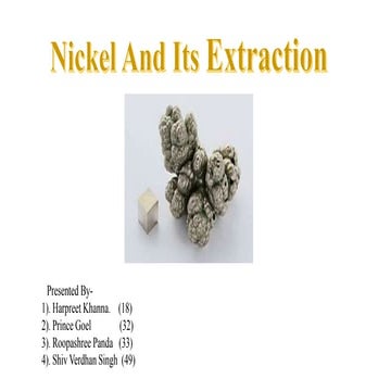 Nickel and its extraction
