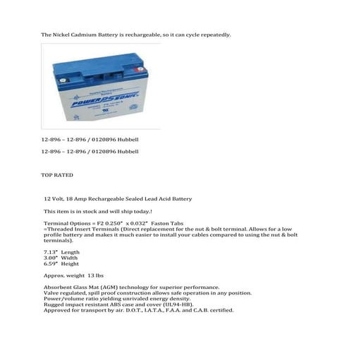 Nickel Batteries | DOCX