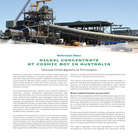 Nickel concentrate at Cosmic Boy in Australia