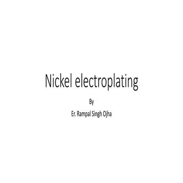 Nickel electroplating