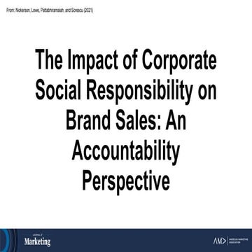 The Impact of Corporate Social Responsibility on Brand Sales: An ...